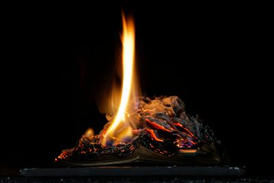 A book, burning.